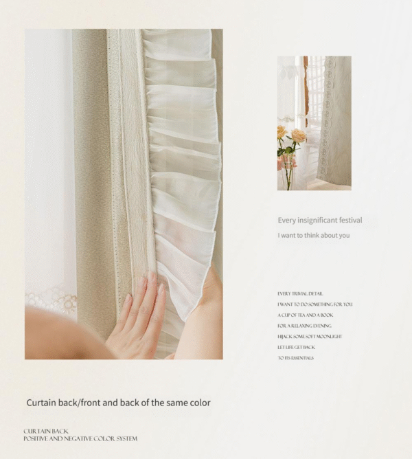 French Cream Elegance Curtain - 图片 7