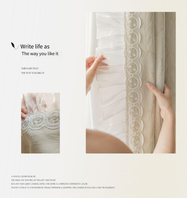 French Cream Elegance Curtain - 图片 8