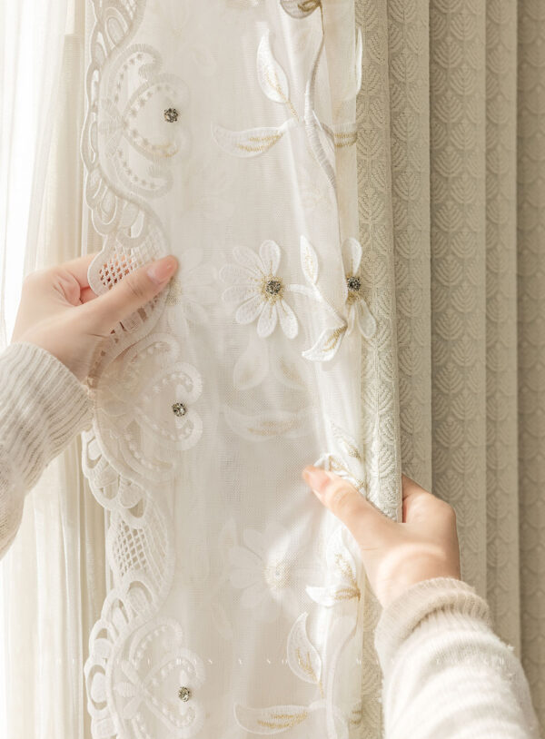 French Cream Elegance Curtain - 图片 4