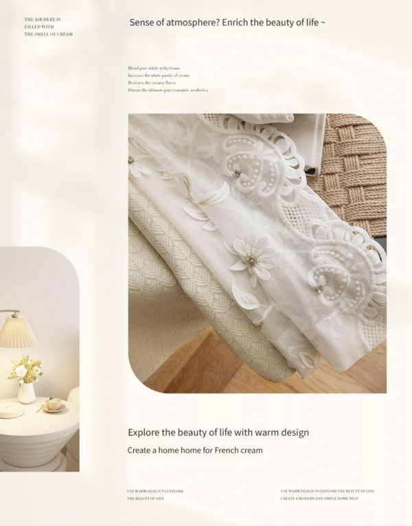 French Cream Elegance Curtain - 图片 6